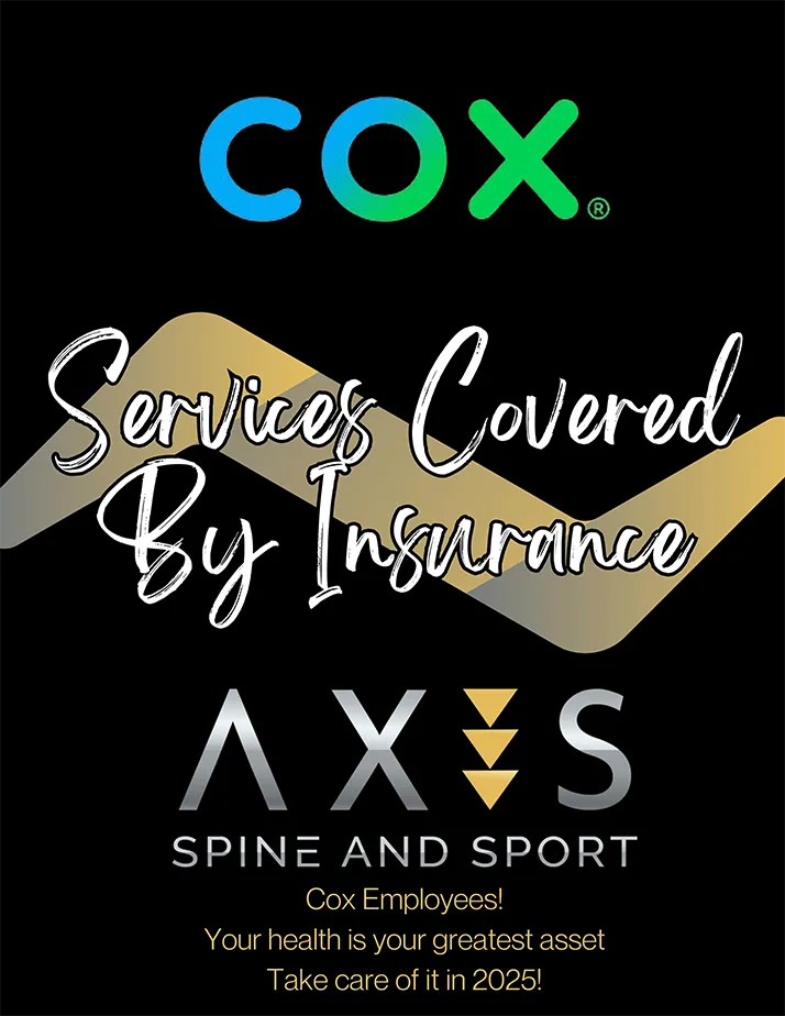 Services covered by insurance for Cox employees at Axis Spine and Sport