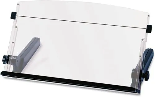 A transparent document holder