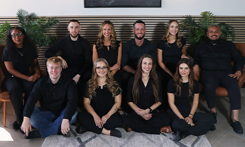 The Axis Spine and Sport team in the clinic lobby