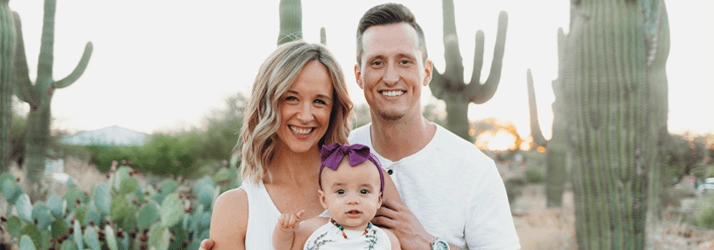 Drs. Dylan Hernandez and Pamela Sommer with their daughter